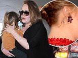 Picture Shows: Angelo Konecki, Adele, Adele Adkins  January 03, 2015.. .. Singer Adele and her son Angelo Konecki arriving on a flight at LAX airport in Los Angeles, California... .. Non-Exclusive.. UK RIGHTS ONLY.. .. Pictures by : FameFlynet UK © 2015.. Tel : +44 (0)20 3551 5049.. Email : info@fameflynet.uk.com