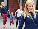 Picture Shows: Reese Witherspoon, Jim Toth, Tennessee Toth, Deacon Phillippe, Ava Phillippe  November 15, 2015
 
 Actress Reese Witherspoon and her husband Jim Toth take their son Tennesse and her kids Ava and Deacon Phillippe to church in Santa Monica, California. Reese and Jim were wearing matching blue sweaters. 
 
 Exclusive All Rounder
 UK RIGHTS ONLY
 Pictures by : FameFlynet UK © 2015
 Tel : +44 (0)20 3551 5049
 Email : info@fameflynet.uk.com