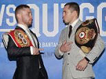 FRAMPTON V QUIGG PRESS CONFERENCE\nPARK PLAZA HOTEL,LONDON\nPIC;LAWRENCE LUSTIG\nWORLD CHAMPIONS CARL FRAMPTON(IBF) AND SCOTT QUIIGG (WBA)COME FACE TO FACE AS THEY ANNOUNCE THEIR IBF-WBA SUPER-BANTAMWEIGHT UNIFICATION FIGHT ON EDDIE HEARNS AND CYCLONE PROMOTION AT MANCHESTERSARENA ON FEBRUARY 27TH 2016.ALSO IN ATTENDANCE ARE EDDIE HEARN AND BARRY McGUIGAN ALONG WITH TRAINERS jOE GALLAGHER(QUIGG) AND SHANE McGUIGAN(FRAMPTON)