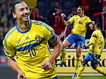 Zlatan Ibrahimovic of Sweden celebrates scoring his goal from the penalty spot to make it  2-0 during the UEFA EURO Qualifiers First playoff round match between Sweden and Denmark played at the Friends Arena, Stockholm on November 14th 2015