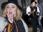 November 20, 2015: Adele was seen leaving her hotel wearing a fur jacket and bell bottoms heading to dinner in New York City.\nMandatory Credit: T.Jackson/INFphoto.com Ref: infusny-284