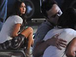 Actress Megan Fox leans in for a kiss with co star Jake Johnson for a late scene in "New Girl" filming in downtown Los Angeles. Jake looked shock as megan leaves him on the curb after their romantic kiss.\nFeaturing: Megan Fox, Jake Johnson\nWhere: Los Angeles, California, United States\nWhen: 21 Nov 2015\nCredit: Cousart/JFXimages/WENN.com