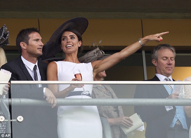 Star attraction: Injured England midfielder Frank Lampard and Christine Bleakley watch the big race