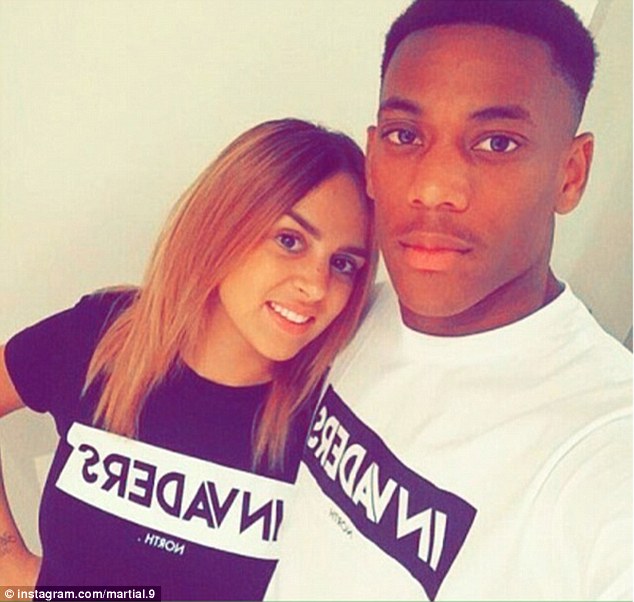 Anthony Martial's wife Samantha wanted to show support for Manchester United on Saturday