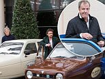JEFF MOORE 26/11/15\nJeremy Clarkson, James May and Richard Hammond were pictured enjoying a different kind of ride as W. Chump and Sons, the production company behind Amazon Prime's car show featuring the trio, took delivery of its new company cars.