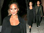 UK CLIENTS MUST CREDIT: AKM-GSI ONLY
EXCLUSIVE: Santa Monica, CA - John Legend and Chrissy Teigen spent a romantic night out in Santa Monica at Via Veneto. Chrissy Teigen is pregnant with her first child with husband John Legend. The two wore all black as they left their Italian dinner.

Pictured: Chrissy Teigen, John Legend
Ref: SPL1185042  251115   EXCLUSIVE
Picture by: AKM-GSI / Splash News