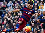 BARCELONA, SPAIN - NOVEMBER 28:  Luis Suarez of FC Barcelona scores his team's second goal during the La Liga match between FC Barcelona and Real Sociedad de Futbol at Camp Nou on November 28, 2015 in Barcelona, Spain.  (Photo by David Ramos/Getty Images)