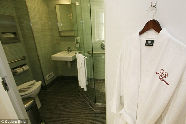 Nice touch: Kim's three-bedroom suite comes with two bathrooms and complimentary robes