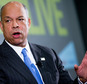 Secretary of Homeland Security Jeh Johnson speaks at a Defense One "leadership briefing" in Washington, Monday, Dec. 7, 2015, on the agency's efforts to tackle growing terrorism threats in the U.S. and abroad. (AP Photo/Andrew Harnik)