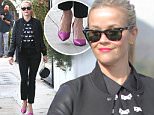 Brentwood, CA - Reese Witherspoon stopped by Brentwood Pharmacy. The actress wore black skinny pants with a Draper James embellished "beau" top layered with a leather sleeved bomber jacket. The cool mom rocked the look and completed her outfit with magenta heels and Ray-Bans. \n  \nAKM-GSI       December 9, 2015\nTo License These Photos, Please Contact :\nSteve Ginsburg\n(310) 505-8447\n(323) 423-9397\nsteve@akmgsi.com\nsales@akmgsi.com\nor\nMaria Buda\n(917) 242-1505\nmbuda@akmgsi.com\nginsburgspalyinc@gmail.com