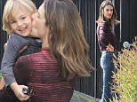 Alessandra Ambrosio and her son Naoh, enjoying a stroll through Brentwood then get something to eat, Wednesday, December 9, 2015 X17online.com