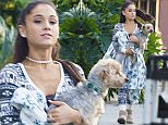 Picture Shows: Ariana Grande  December 09, 2015\n \n * Min web / online fee £150 For Set *\n \n Ariana Grande is seen leaving Gifts Et Al with her dog in Los Angeles, California. The 'Focus' singer went for comfort over style in a fair isle print onesie and ugg boots.\n \n Exclusive All Rounder\n UK RIGHTS ONLY\n Pictures by : FameFlynet UK © 2015\n Tel : +44 (0)20 3551 5049\n Email : info@fameflynet.uk.com