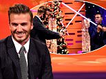 David Beckham during the filming of the Graham Norton Show at The London Studios, south London, to be aired on BBC One on Friday evening. PRESS ASSOCIATION Photo. Picture date: Thursday December 17 2015. Photo credit should read: PA Images on behalf of So TV