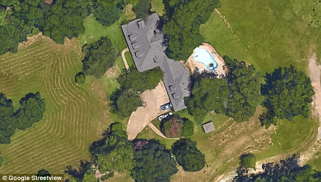 Fatal accident: Above, an aerial view of the family home in Shreveport, Louisiana where the accident happened the morning of December 23 