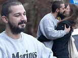 146464, EXCLUSIVE: Shia Labeouf and girlfriend Mia Goth kiss goodbye after eating together in LA. Los Angeles, California - Wednesday, January 6, 2016. Photograph: Sam Sharma, © PacificCoastNews. Los Angeles Office: +1 310.822.0419 sales@pacificcoastnews.com FEE MUST BE AGREED PRIOR TO USAGE