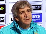 Manchester City FC via Press Association Images
MINIMUM FEE 40GBP PER IMAGE - CONTACT PRESS ASSOCIATION IMAGES FOR FURTHER INFORMATION.
Manchester City manager Manuel Pellegrini speaks during the press conference