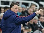 Manchester United Manager Louis van Gaal gestures as he stands in the technical area during the Barclays Premier League match between Newcastle United and Manchester United played at St James' Park, Newcastle upon Tyne