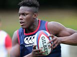 BAGSHOT, ENGLAND - JULY 08:  Maro Itoje runs with the ball during the England training session held at Pennyhill Park on July 8, 2015 in Bagshot, England.  (Photo by David Rogers/Getty Images)
