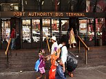 NEW YORK, NY - AUGUST 21:  An entrance to the Port Authority Bus Terminal is viewed on August 21, 2014 in New York City. The Port Authority Bus Terminal, which opened in 1950, is New York City's largest bus depot and has long been derided as dirty and inefficient. Leaking ceilings, unsanitary bathrooms, late buses and a long standing problem with the homeless have added to the terminals reputation. While many commuters and transportation advocates are rallying for a new terminal, the Port Authority of New York and New Jersey has announced that they agency plan to spend up to $260 million on maintenance in the coming years.  (Photo by Spencer Platt/Getty Images)
