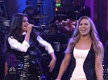 Ronda Rousey is the host on SNL this week. Here she does her intro