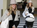 EXCLUSIVE: **PREMIUM EXCLUSIVE RATES APPLY**Kristin Cavallari is all smiles at LAX despite recent car crash leaving her with a dislocated elbow. The former reality TV star had her left arm in a sling as she landed in LA with baby daughter Saylor James in a stroller just days after the accident.\n\nPictured: Kristin Cavallari\nRef: SPL1214270  250116   EXCLUSIVE\nPicture by: Toby Canham / Splash News\n\nSplash News and Pictures\nLos Angeles: 310-821-2666\nNew York: 212-619-2666\nLondon: 870-934-2666\nphotodesk@splashnews.com\n