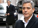 New York, NY - George Clooney films re-shoots for "Money Monster" in lower Manhattan and looks dapper in his peacoat. \nAKM-GSI     January 30, 2016\nTo License These Photos, Please Contact :\nSteve Ginsburg\n(310) 505-8447\n(323) 423-9397\nsteve@akmgsi.com\nsales@akmgsi.com\nor\nMaria Buda\n(917) 242-1505\nmbuda@akmgsi.com\nginsburgspalyinc@gmail.com
