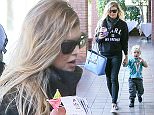 *EXCLUSIVE* Brentwood, CA - Fergie is Fendi-licious for Super Bowl Sunday while her son Axl reps the Miami Dolphins. The singer was decked out in a bright blue Fendi tote, Fendi Sneakers, and (for something a little different) an Eleven Paris "Karl Is My Father" Sweater. The duo stopped by Acai Nation on Super Bowl Sunday to grab a pregame snack.
  
AKM-GSI          February 7, 2016
To License These Photos, Please Contact :
Steve Ginsburg
(310) 505-8447
(323) 423-9397
steve@akmgsi.com
sales@akmgsi.com
or
Maria Buda
(917) 242-1505
mbuda@akmgsi.com
ginsburgspalyinc@gmail.com