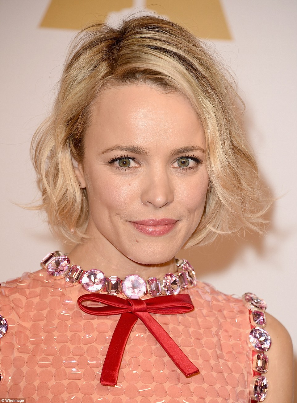 Glowing: Rachel McAdams looked like a winner already in her mini dress. The Notebook vet has been given a nomination in the Best Supporting Actress category for her turn in Spotlight
