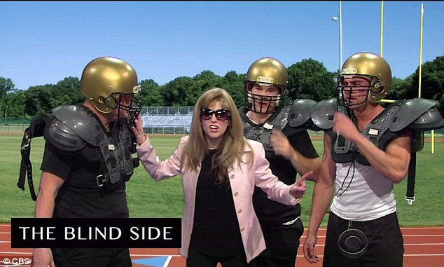 Pep talk: Anna becomes Sandra Bullock's character Leigh Anne Tuohy in American football film The Blind Side