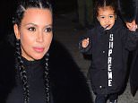 Kim Kardashian and North West were spotted leaving Kanye West's Album Release party in NYC on Tuesday. Mom and daughter walked hand in hand, wearing matching black outfits, and matching braids . Kim protectively guided her cute daughter to the car.\n\nPictured: Kim Kardashian, North West\nRef: SPL1223987  090216  \nPicture by: 247PAPS.TV / Splash News\n\nSplash News and Pictures\nLos Angeles: 310-821-2666\nNew York: 212-619-2666\nLondon: 870-934-2666\nphotodesk@splashnews.com\n