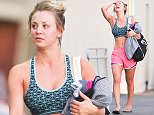 08 Feb 2016 - Studio City, CA - USA\n*** STRICTLY AVAILABLE FOR UK AND GERMANY USE ONLY ***\n*EXCLUSIVE ALL ROUND PICTURES* \nKaley Cuoco and her friend were spotted leaving yoga class in the afternoon. The Big Bang actress made waves in her short shorts and her sports bra. The actress' body was fit and athletic. She and her close friend were having a hilarious convo and Kaley couldn't help but burst into tears from the joke. She was sporting a witty, "We've All Got Baggage," duffel bag by 2Nostalgik. \nBYLINE MUST READ : AKM-GSI-XPOSURE\n***UK CLIENTS - PICTURES CONTAINING CHILDREN PLEASE PIXELATE FACE PRIOR TO PUBLICATION ***\n*UK CLIENTS MUST CALL PRIOR TO TV OR ONLINE USAGE PLEASE TELEPHONE 0208 344 2007*\n