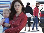 147887, Zooey Deschanel and Max Greenfield seen on the set of 'New Girl' in Woodland Hills. Woodland Hills, California - Wednesday February 10, 2016. Photograph: Miguel Aguilar, © PacificCoastNews. Los Angeles Office: +1 310.822.0419 sales@pacificcoastnews.com FEE MUST BE AGREED PRIOR TO USAGE