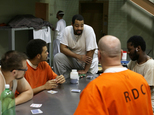 This image released by A&E Networks shows a scene from "60 Days In," a 12-episode series about a group of innocent civilians who spent two months in an Indiana jail. The series premieres with a double episode on March 10 on A&E. (A&E Networks via AP)