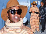 EXCLUSIVE: Lupita Nyong'o was spotted out in NYC on Tuesday, as she celebrated her 33rd Birthday. She was seen signing autographs at the Stage Door of her Broadway play, Eclipsed. The Oscar winner wore a Floor Length Striped Poncho with a large turtleneck, as she greeted her adoring fans and took selfies. The crowd all wished her a happy Birthday.\n\nPictured: Lupita Nyong'o\nRef: SPL1239219  010316   EXCLUSIVE\nPicture by: 247PAPS.TV / Splash News\n\nSplash News and Pictures\nLos Angeles: 310-821-2666\nNew York: 212-619-2666\nLondon: 870-934-2666\nphotodesk@splashnews.com\n