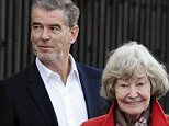 MADRID, SPAIN - MARCH 02:  Pierce Brosnan and his mother May Smith are seen after the set filming of a commercial on March 2, 2016 in Madrid, Spain.  (Photo by Europa Press/Europa Press via Getty Images)