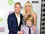 FILE - In this Jan. 29, 2015 file photo, Brian Littrell, left, Baylee Littrell, foreground, and Leighanne Wallace arrive at the ¿Backstreet Boys: Show ¿Em What You¿re Made Of¿ premiere in Los Angeles. Baylee Littrell, 13, is making his Broadway debut in "Disaster!" (Photo by Rob Latour/Invision/AP, File)