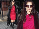 March 4, 2016:Padma Lakshmi photographed in the Soho section of New York City wearing a red dress.\nMandatory Credit: INFphoto.com Ref.: infusny-279/293