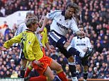 The Football Premier League, 
Tottenham Hotspur  v Watford 4-0.  
David Ginola scores for Spurs.
. REXMAILPIX.