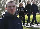 EXCLUSIVE ALL ROUNDER Rocco Ritchie strolling in the park with friends \n4 March 2016.\nPlease byline: Vantagenews.com