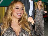 4.MAR.2016 - HOLLYWOOD - USA\n*** STRICTLY AVAILABLE FOR UK AND GERMANY USE ONLY ***\n** EXCLUSIVE ALL ROUND PICTURES **\nMariah Carey shares her contagious smile with our cameraman as she exits Dan Tana's after a night out with her girlfriends. Carey wore a patterned sheer dress with black Christian Louboutin pumps.\nBYLINE MUST READ : AKM-GSI-XPOSURE\n***UK CLIENTS - PICTURES CONTAINING CHILDREN PLEASE PIXELATE FACE PRIOR TO PUBLICATION ***\n*UK CLIENTS MUST CALL PRIOR TO TV OR ONLINE USAGE PLEASE TELEPHONE 0208 344 2007*\n