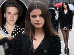 EXCLUSIVE ALL ROUNDERSonia Ben Ammar, who is rumoured to be Brooklyn Beckham's girlfriend, is seen leaving the Louis Vuitton fashion show Fall/Winter ready-to-wear 2016-2017 in Paris, on March 9, 2016. 
9 March 2016.
Please byline: Vantagenews.com