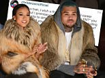 NEW YORK, NY - FEBRUARY 17:  Karrueche Tran (L) and Chris Brown attends the Michael Costello fashion show during Mercedes-Benz Fashion Week Fall 2015  at The Salon at Lincoln Center on February 17, 2015 in New York City.  (Photo by Noam Galai/Getty Images for Mercedes-Benz Fashion Week)