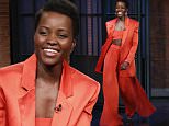 LATE NIGHT WITH SETH MEYERS -- Episode 339 -- Pictured: Actress Lupita Nyong'o  arrives on March 14, 2016 -- (Photo by: Lloyd Bishop/NBC/NBCU Photo Bank via Getty Images)