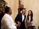 OBAMA in CUBA - Day 1 - The President and Malia share a laugh as Malia translates Spanish to English for her dad at a restaurant in Old Havana.