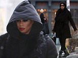 149716, EXCLUSIVE: Laverne Cox and Ivy Levan spotted on set of The Rocky Horror Picture Show remake in Toronto. Laverne looked a bit more like Dath Vader than an actress by covering up her hair and makeup. Toronto, Canada - Monday March 21, 2016. CANADA OUT Photograph: © PacificCoastNews. Los Angeles Office: +1 310.822.0419 sales@pacificcoastnews.com FEE MUST BE AGREED PRIOR TO USAGE