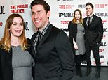 Actor John Krasinski and wife Emily Blunt attend The Public Theater opening night celebration of  "Dry Powder" on Tuesday, March 22, 2016, in New York. (Photo by Evan Agostini/Invision/AP)