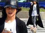 149824, EXCLUSIVE: Vanessa Hudgens seen wearing Marilyn Monroe t-shirt while she walks her dog Darla in NYC. New York, New York - Wednesday March 23, 2016. Photograph: © PacificCoastNews. Los Angeles Office: +1 310.822.0419 UK Office: +44 (0) 20 7421 6000 sales@pacificcoastnews.com FEE MUST BE AGREED PRIOR TO USAGE
