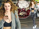 EXCLUSIVE TO INF.\nMarch 26, 2016: Bella Thorne flashes her new heart tattoo  and toned midriff in a crop top as she heads to the gym in Los Angeles, California. The 18-year-old actress and boyfriend Gregg Sulkin were seen get lunch together following her workout session.\nMandatory Credit: Mariotto/Chiva/INFphoto.com\nRef: infusla-244/276