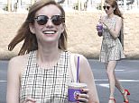 Exclusive... 52006441 'Scream Queens' actress Emma Roberts and a friend stop by Coffee Bean & Tea Leaf for an iced coffee on Easter Sunday in West Hollywood, California on March 27, 2016. Emma was wearing red heels to match her new red hair. FameFlynet, Inc - Beverly Hills, CA, USA - +1 (310) 505-9876