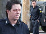 Exclusive... 52008494 Actor Mark Wahlberg is seen with two black eyes and a Boston Police Uniform on while filming scenes on the set of 'Patriots Day' in Boston, Massachusetts on March 30, 2016. 'Patriots Day' is the true story of the 2013 Boston Marathon bombing. FameFlynet, Inc - Beverly Hills, CA, USA - +1 (310) 505-9876
